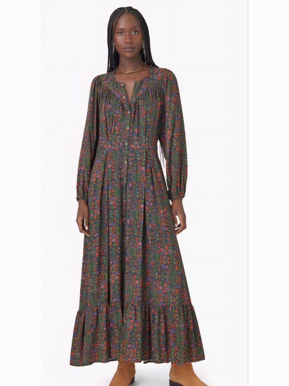 Xirena Esme Maxi Dress Floral Print Women’s Navy Blue Multi size small